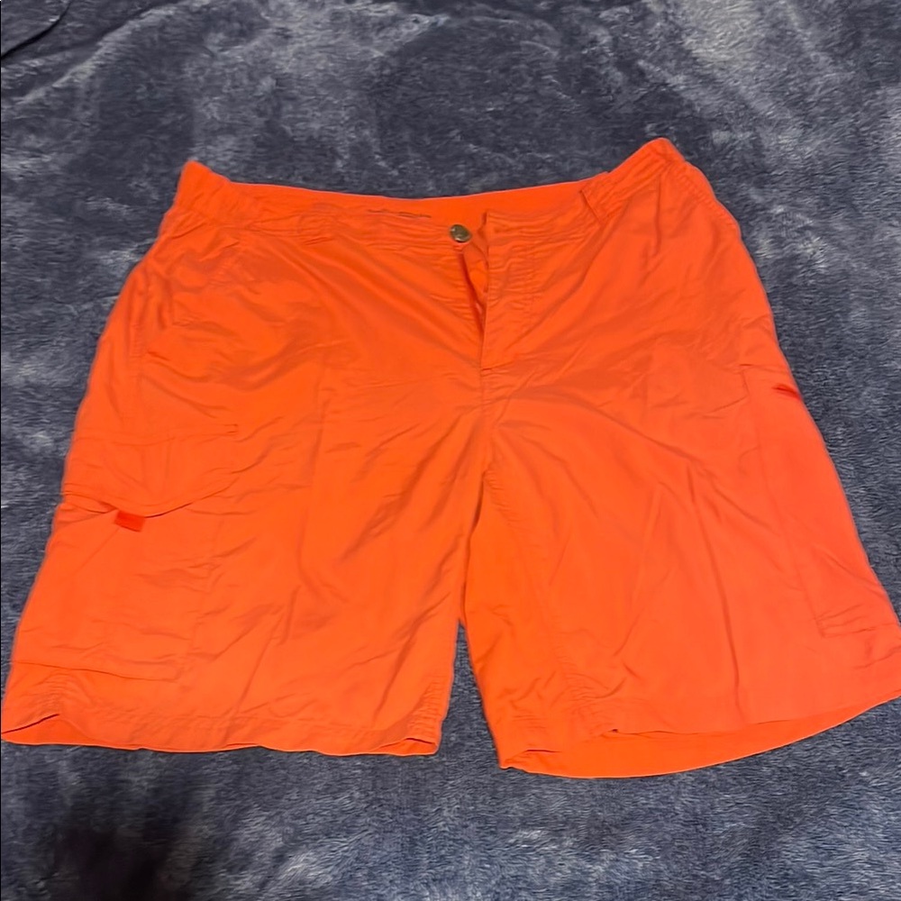 Columbia Orange Cargo Shorts Athletic Style